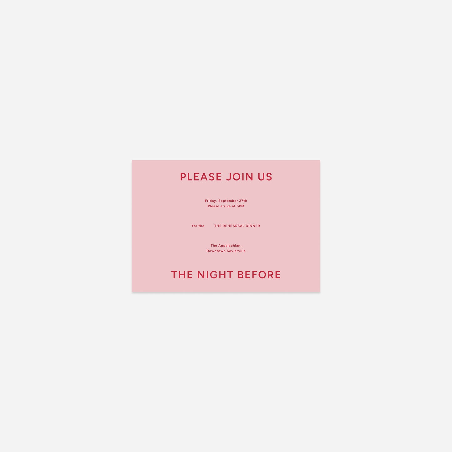 Juniper - Rehearsal Dinner Card