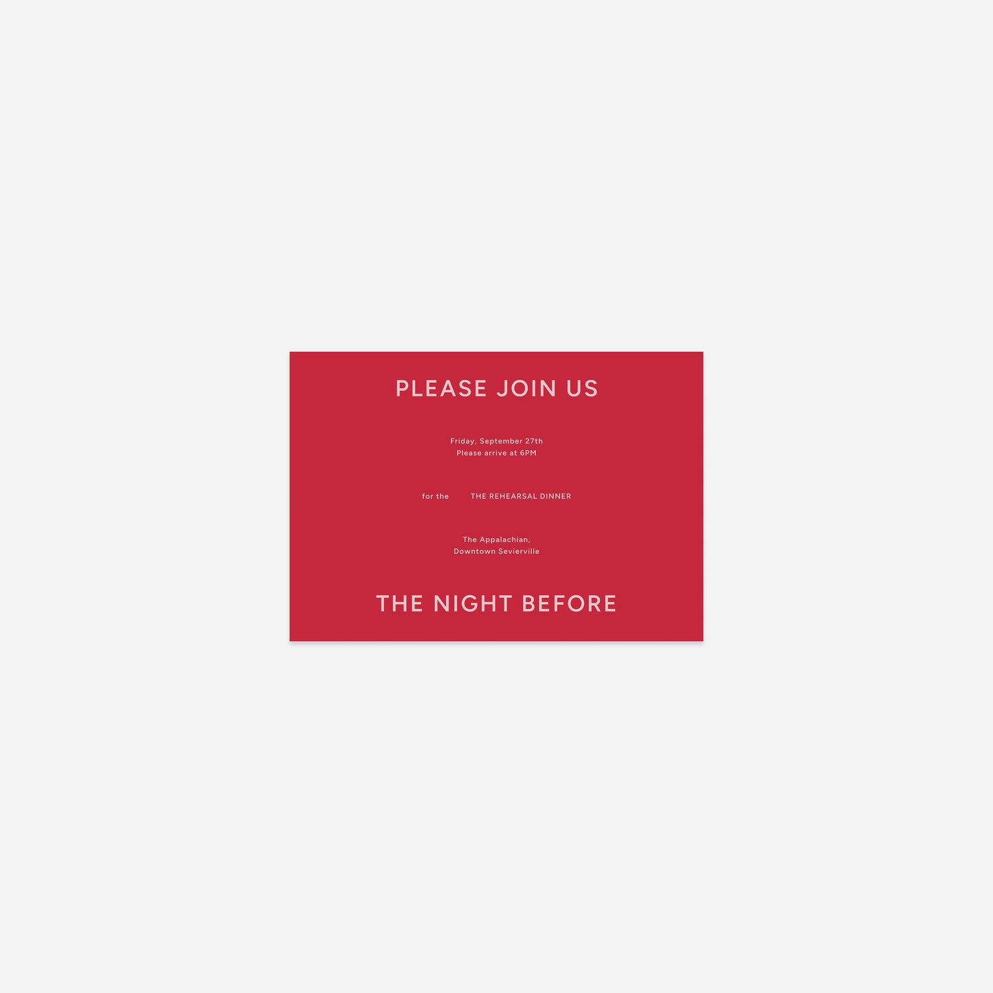 Juniper - Rehearsal Dinner Card